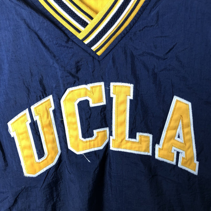90'S Champion University of California, Los Angeles V-neck College Nylon Pullover, Men's Size L (approx.) Nylon navy blue type Vintage Second Hand