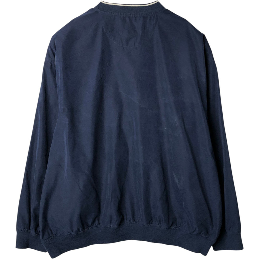 Eddie Bauer GOLF V-neck Warm-up Pullover, Men's XL equivalent. polyester navy blue type Vintage Second Hand