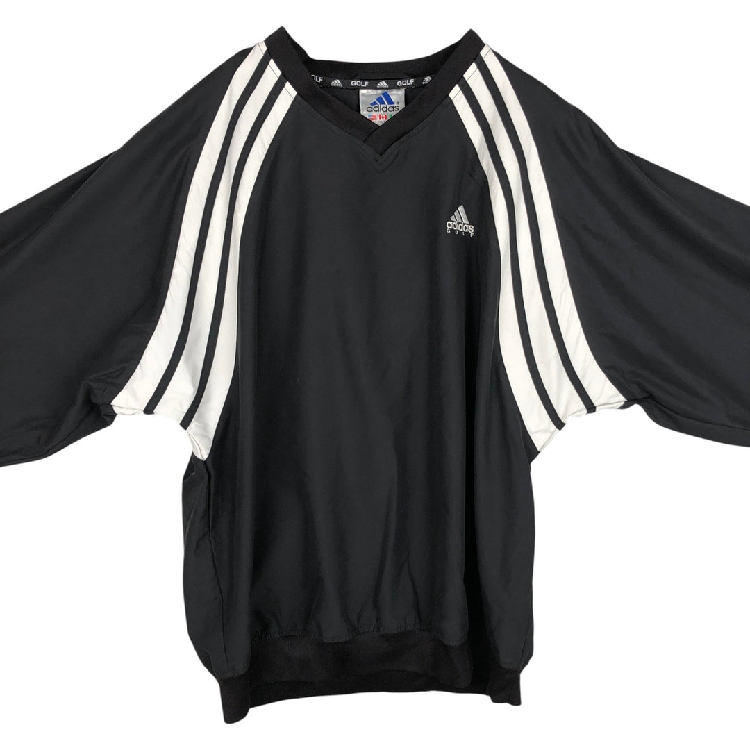90s-00'S Adidas Golf V-neck Warm-up Pullover, Men's Size L (approx.), Vintage polyester black type Vintage Second Hand