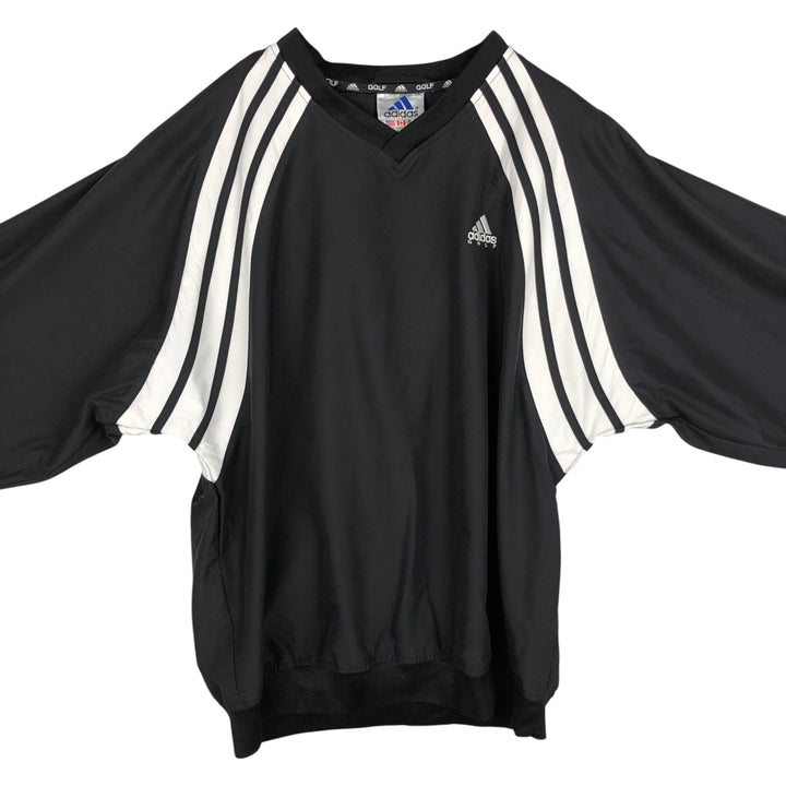 90s-00'S Adidas Golf V-neck Warm-up Pullover, Men's Size L (approx.), Vintage polyester black type Vintage Second Hand