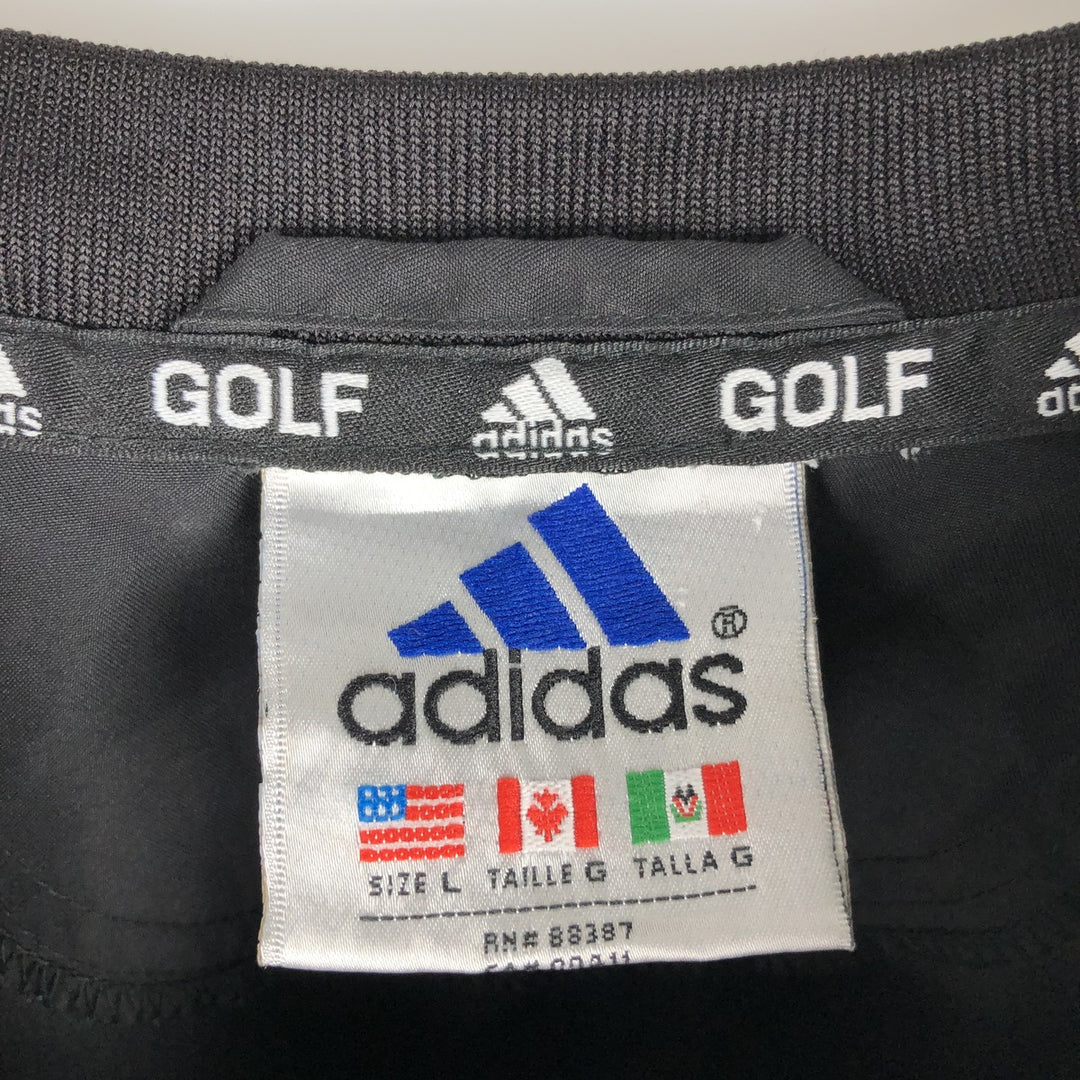 90s-00'S Adidas Golf V-neck Warm-up Pullover, Men's Size L (approx.), Vintage polyester black type Vintage Second Hand