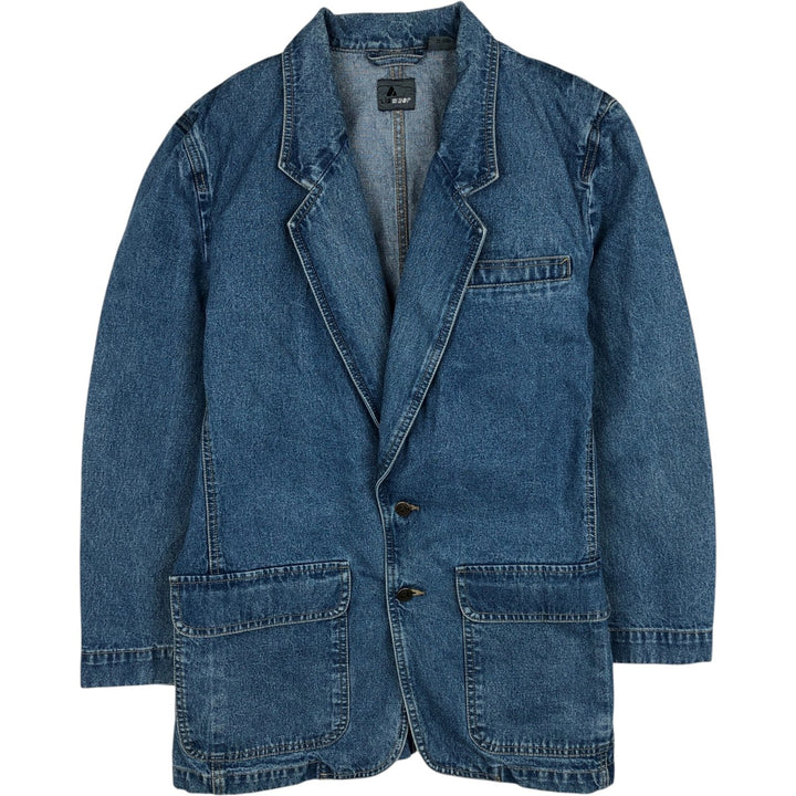 1990'S Liz Claiborne Lizwear denim tailored jacket, men's size M equivalent, vintage. unclear blue type Vintage Second Hand