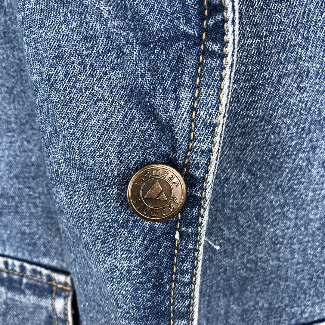 1990'S Liz Claiborne Lizwear denim tailored jacket, men's size M equivalent, vintage. unclear blue type Vintage Second Hand