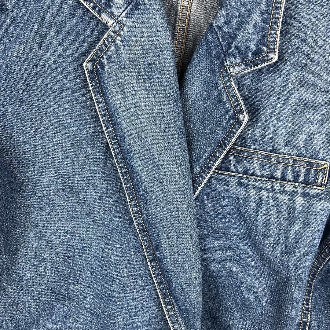 1990'S Liz Claiborne Lizwear denim tailored jacket, men's size M equivalent, vintage. unclear blue type Vintage Second Hand