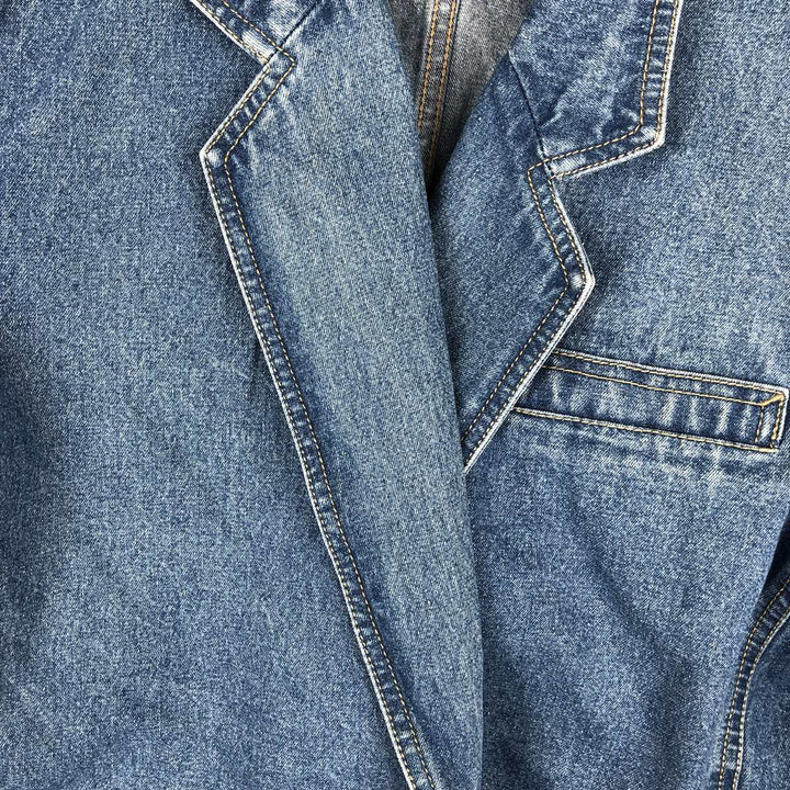 1990'S Liz Claiborne Lizwear denim tailored jacket, men's size M equivalent, vintage. unclear blue type Vintage Second Hand