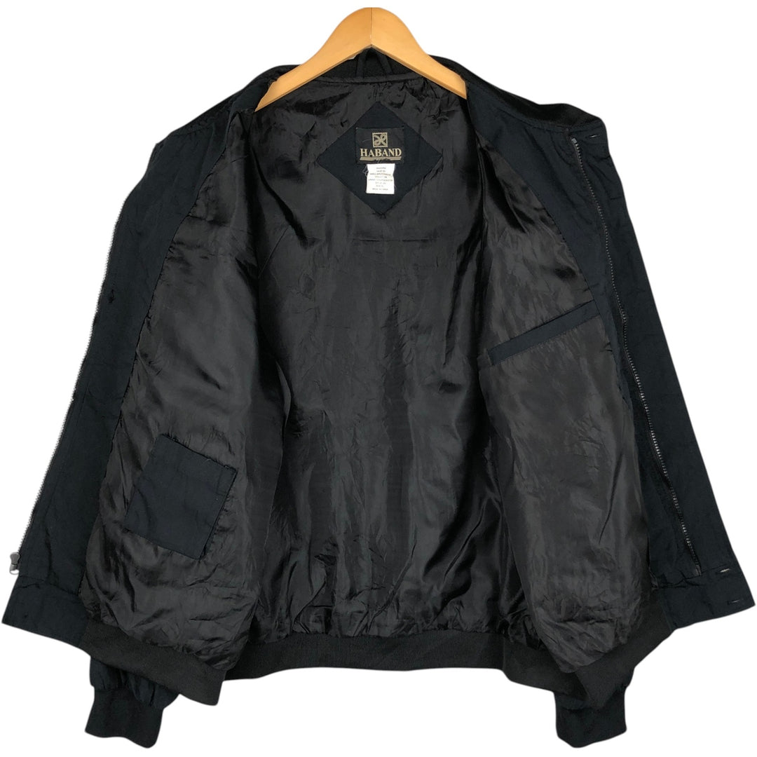 90s~00'S HABAND Derby Jacket Cup Shoulder Jacket Men's XL polyester black type Vintage Second Hand