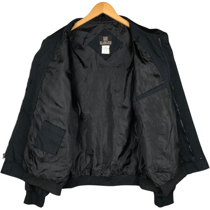 90s~00'S HABAND Derby Jacket Cup Shoulder Jacket Men's XL polyester black type Vintage Second Hand