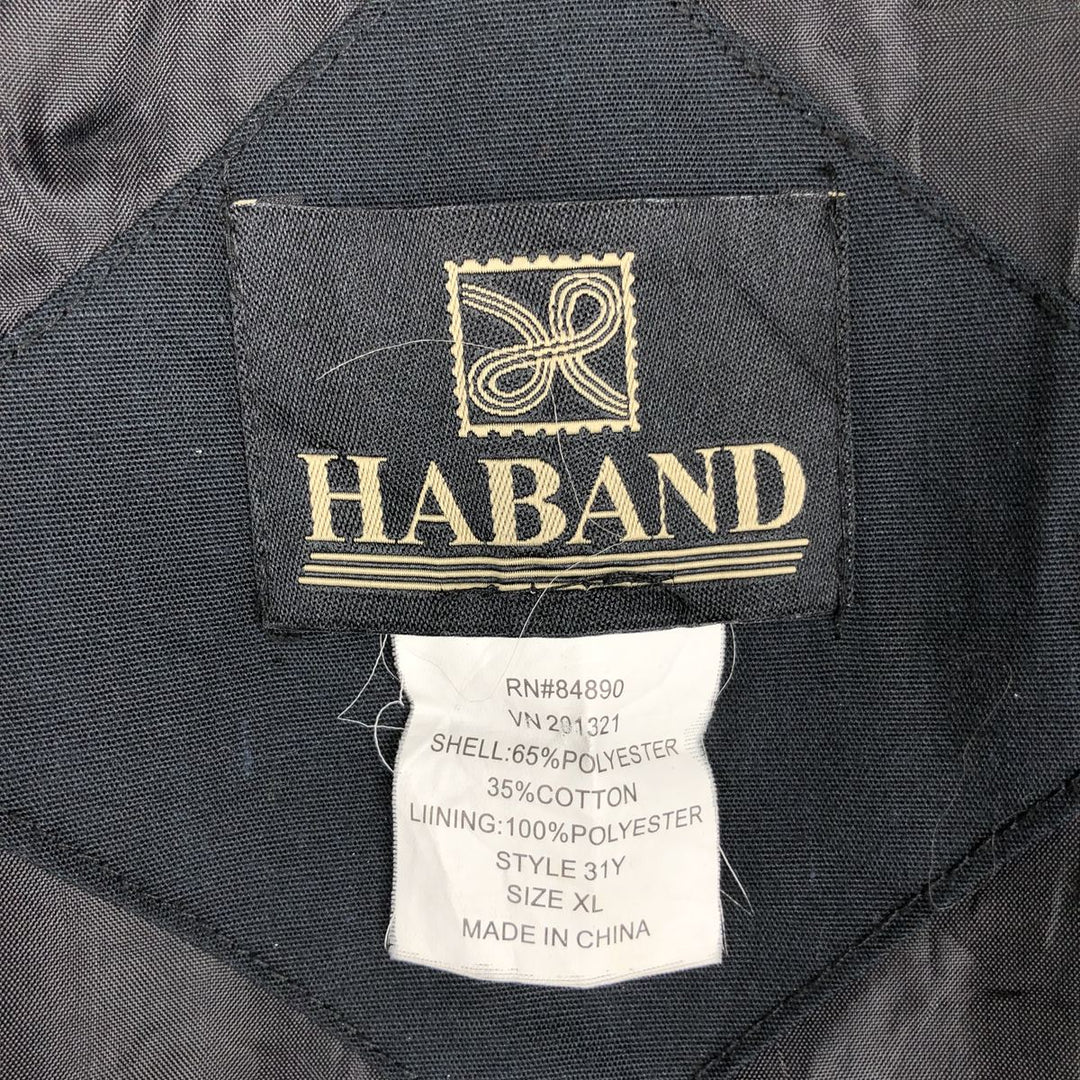 90s~00'S HABAND Derby Jacket Cup Shoulder Jacket Men's XL polyester black type Vintage Second Hand