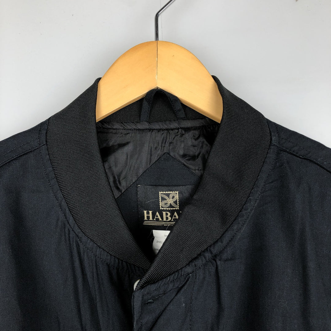 90s~00'S HABAND Derby Jacket Cup Shoulder Jacket Men's XL polyester black type Vintage Second Hand