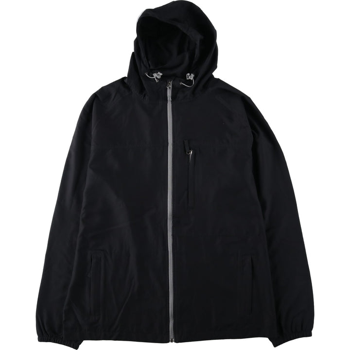 Lands' End Hooded Windbreaker, Men's Size L (approx.) polyester black type Vintage Second Hand