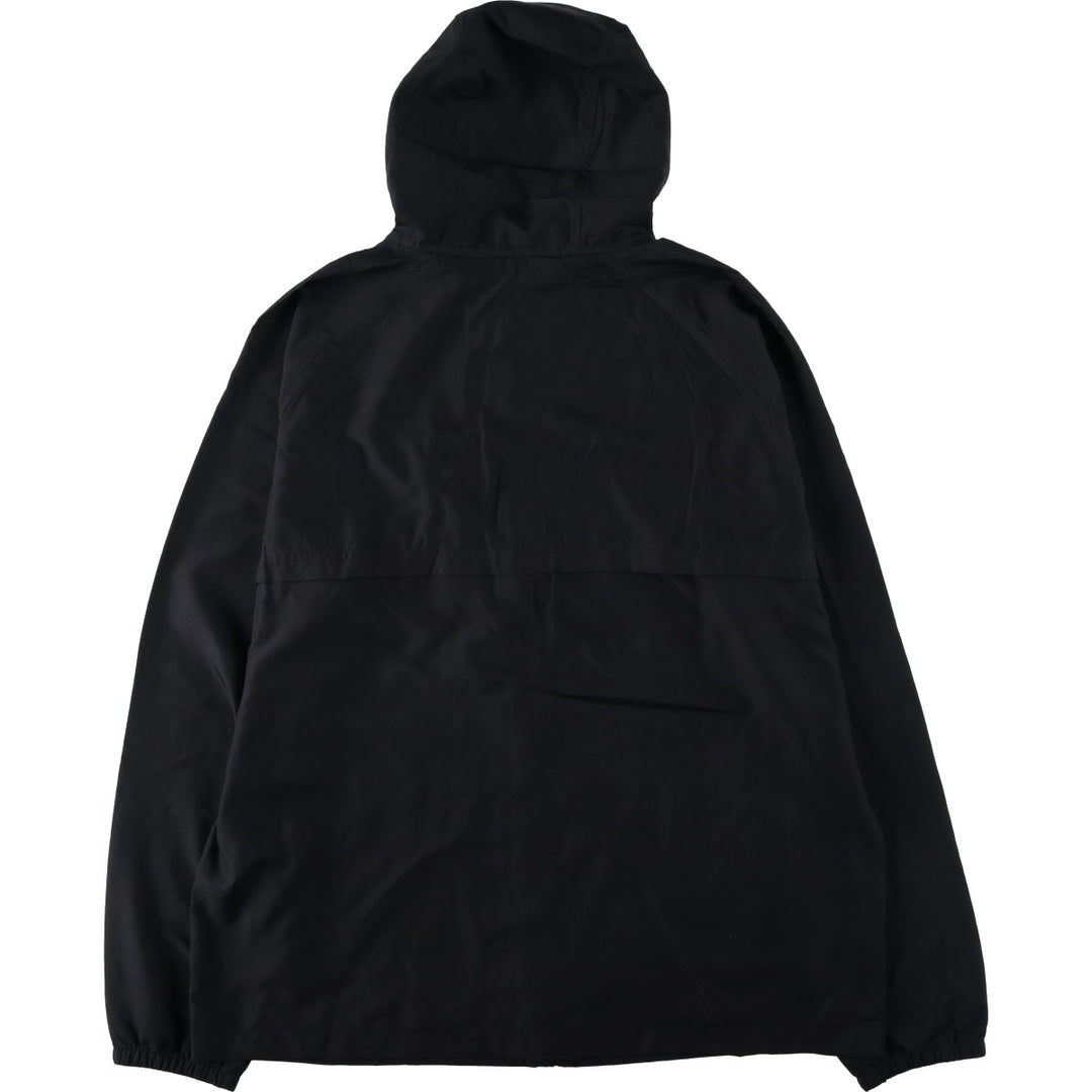 Lands' End Hooded Windbreaker, Men's Size L (approx.) polyester black type Vintage Second Hand