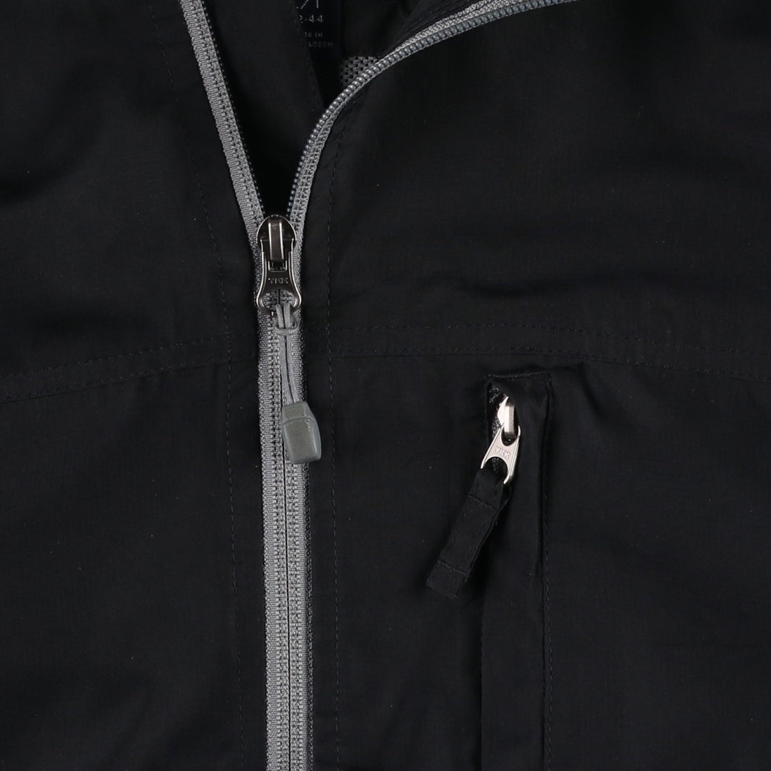 Lands' End Hooded Windbreaker, Men's Size L (approx.) polyester black type Vintage Second Hand