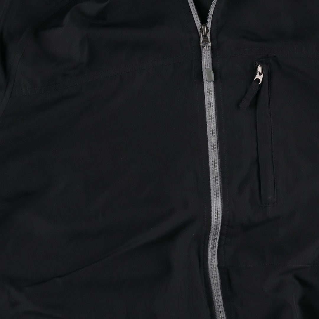 Lands' End Hooded Windbreaker, Men's Size L (approx.) polyester black type Vintage Second Hand