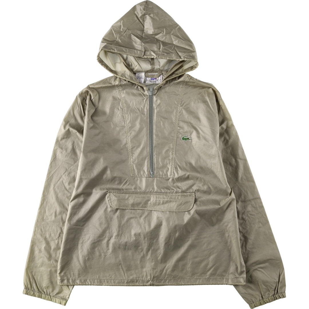 Vintage 70s-80'S Lacoste Izod Anorak Parka, Men's Size L Nylon beige type brown Vintage Second Hand