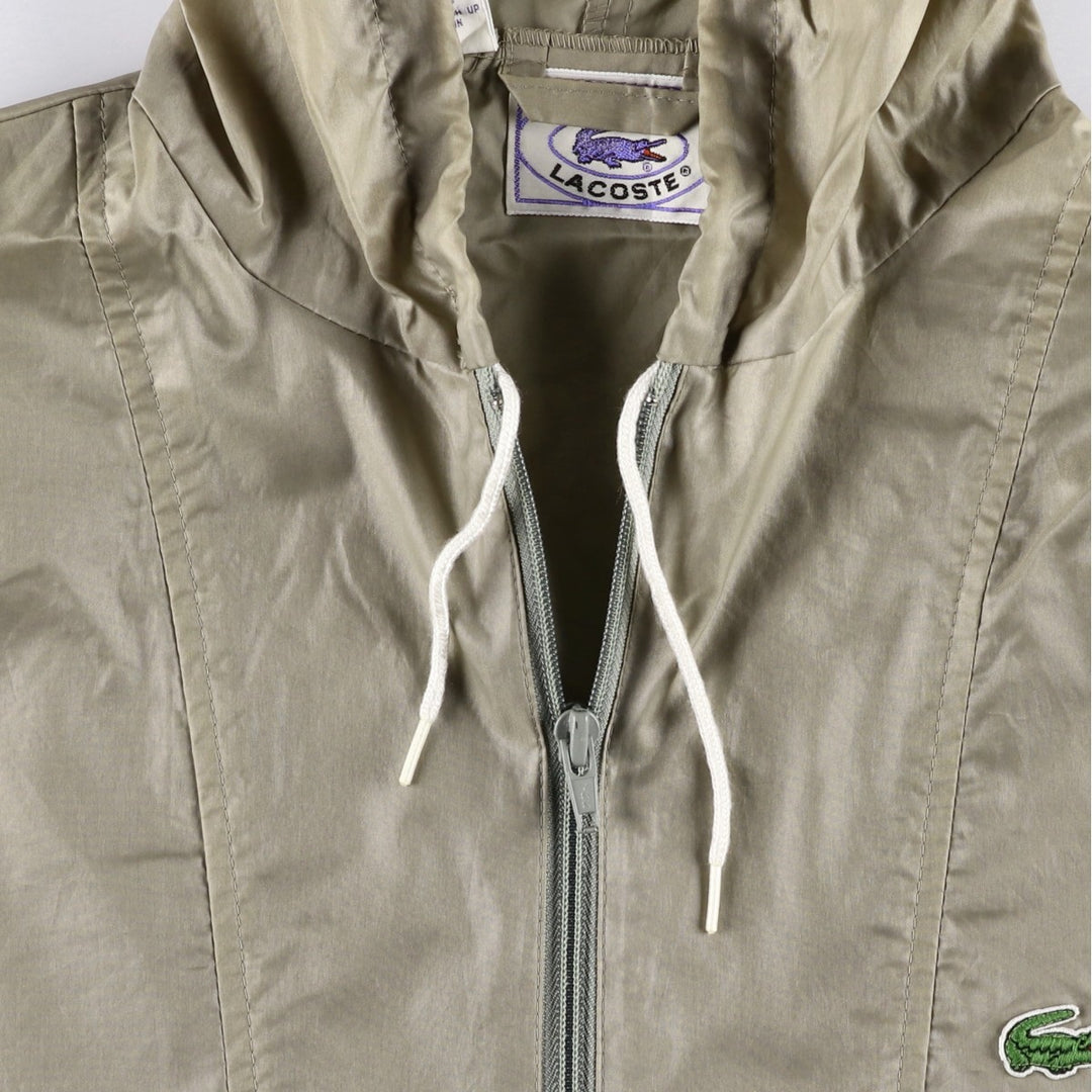 Vintage 70s-80'S Lacoste Izod Anorak Parka, Men's Size L Nylon beige type brown Vintage Second Hand