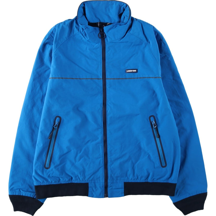 Lands' End Nylon Jacket, Men's Size L (approx.) Nylon Blue type light blue Vintage Second Hand