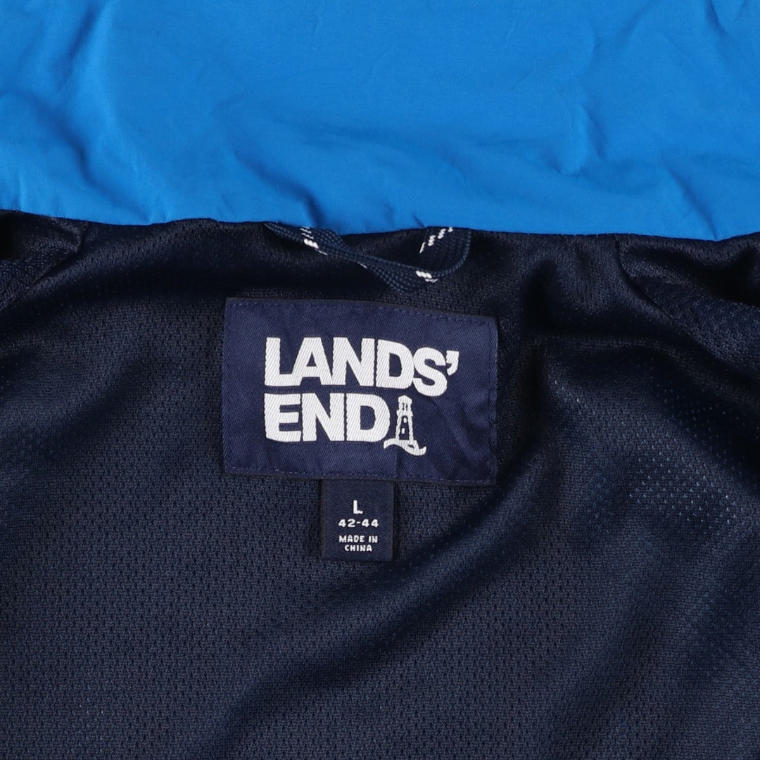 Lands' End Nylon Jacket, Men's Size L (approx.) Nylon Blue type light blue Vintage Second Hand