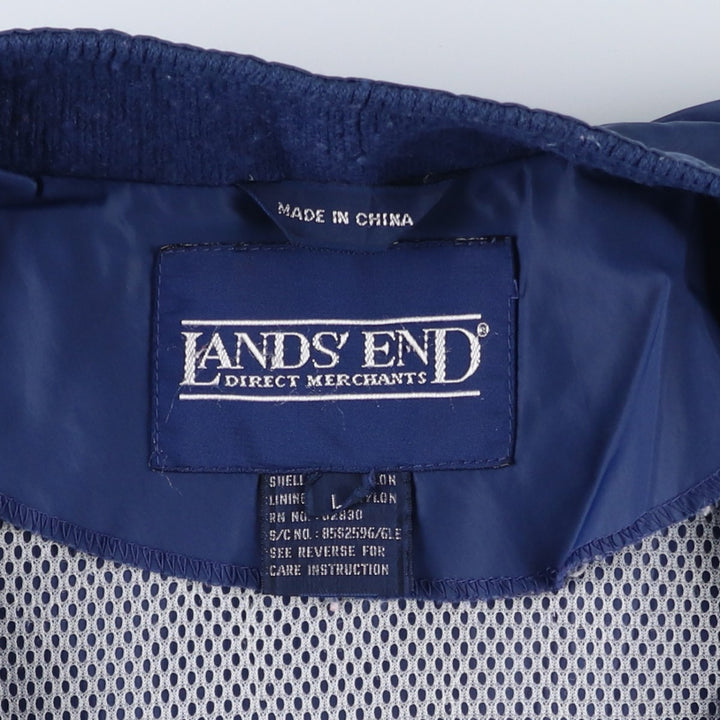 80s-90'S Lands' End Nylon Jacket, Men's Size L (approx.), Vintage Nylon blue type Vintage Second Hand