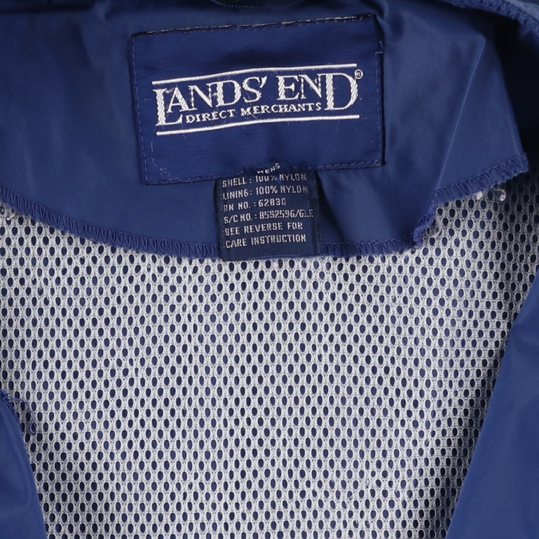 80s-90'S Lands' End Nylon Jacket, Men's Size L (approx.), Vintage Nylon blue type Vintage Second Hand
