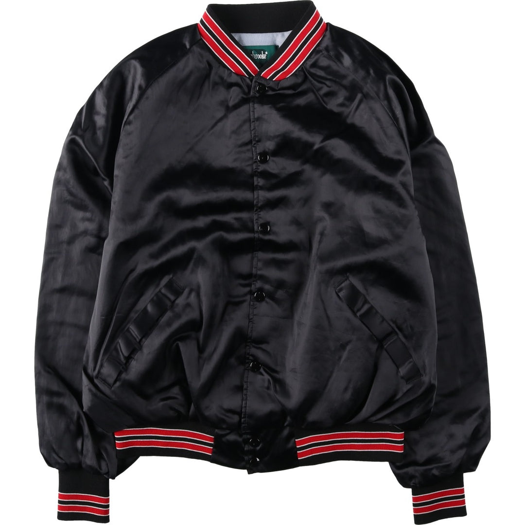 90'S Dunbrooke Nylon Varsity Jacket Award Jacket Made in USA Men's XL equivalent Vintage Nylon black type Vintage Second Hand