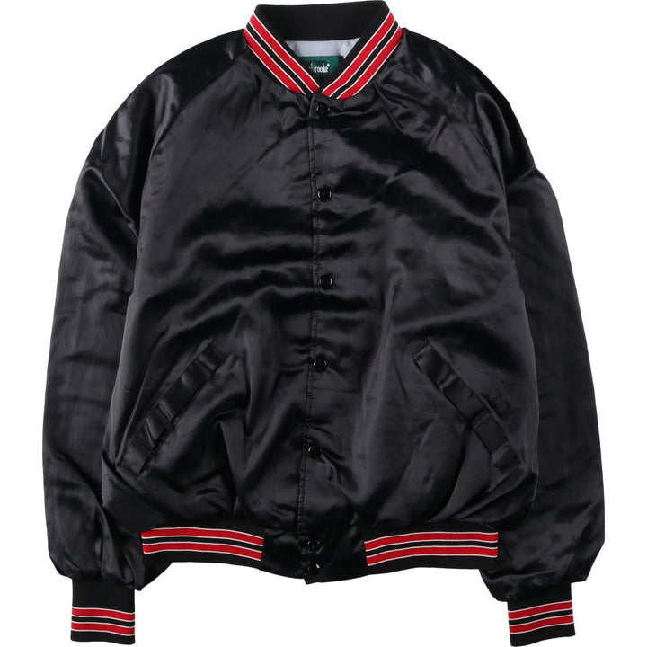 90'S Dunbrooke Nylon Varsity Jacket Award Jacket Made in USA Men's XL equivalent Vintage Nylon black type Vintage Second Hand
