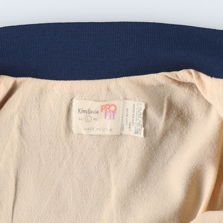 1980'S King Louie PROFIT Nylon Jacket, Made in USA, Men's Size L (approx.) Nylon navy blue type Vintage Second Hand