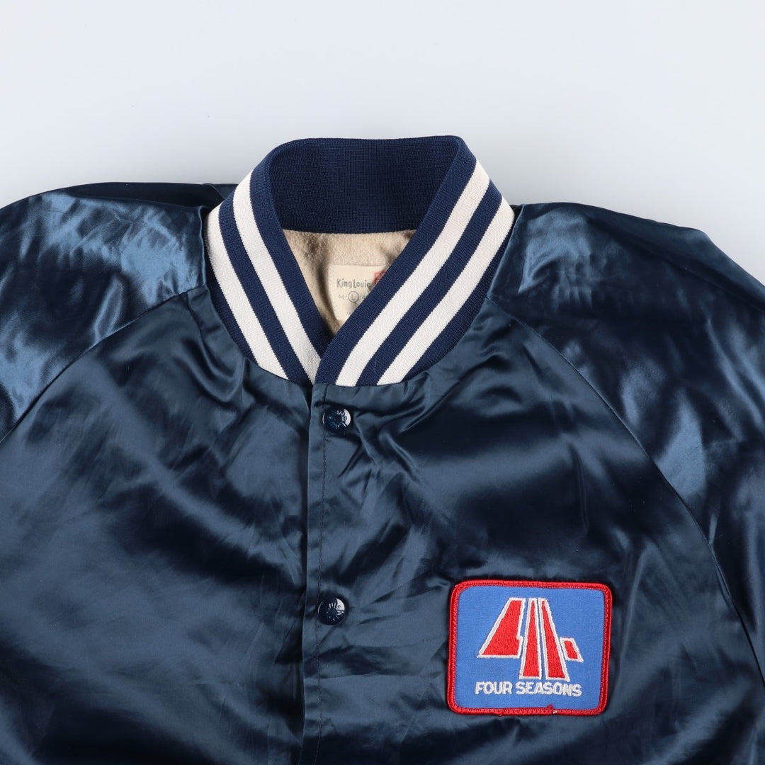 1980'S King Louie PROFIT Nylon Jacket, Made in USA, Men's Size L (approx.) Nylon navy blue type Vintage Second Hand