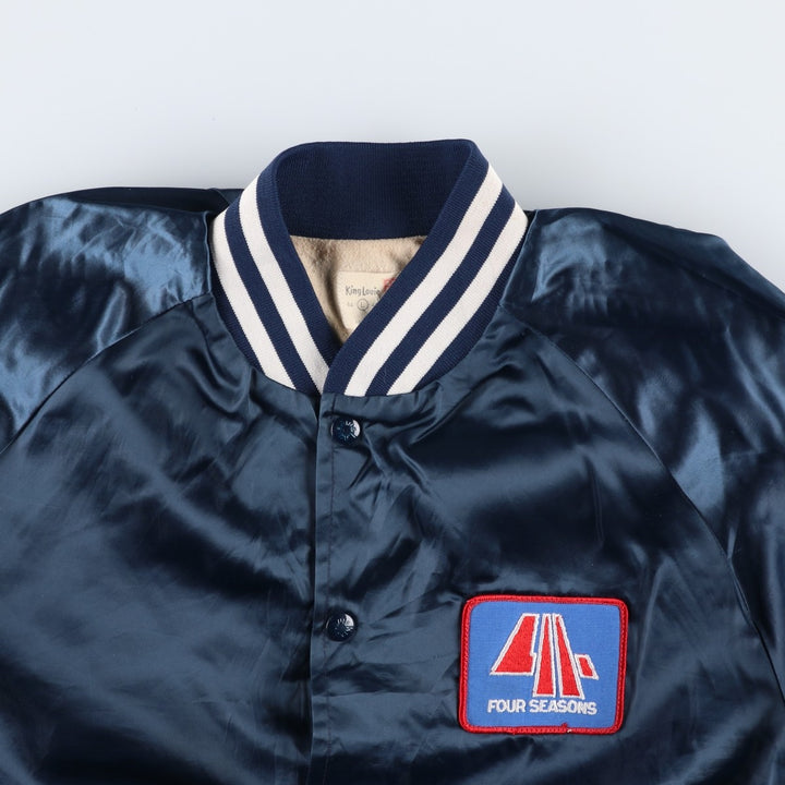 1980'S King Louie PROFIT Nylon Jacket, Made in USA, Men's Size L (approx.) Nylon navy blue type Vintage Second Hand