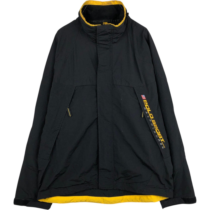 Ralph Lauren POLO SPORT nylon jacket for men, size L Nylon black type Vintage Second Hand