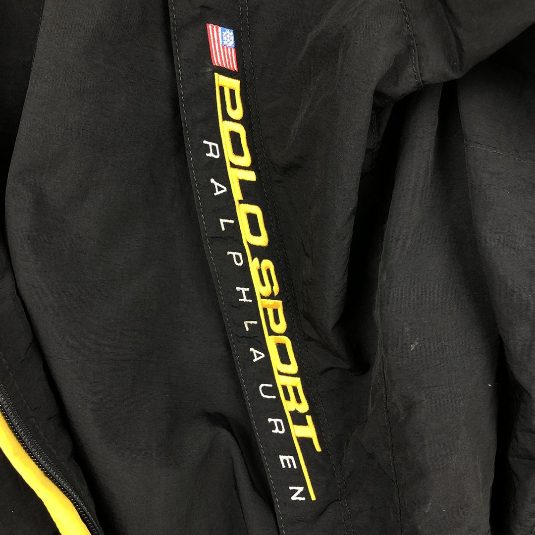 Ralph Lauren POLO SPORT nylon jacket for men, size L Nylon black type Vintage Second Hand