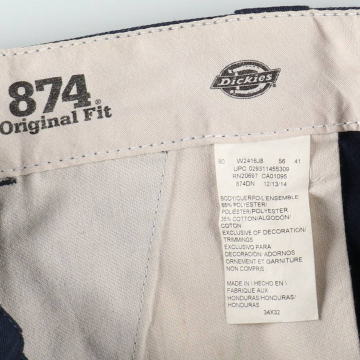 Dickies 874 Original Fit Work Pants, Men's, Size W33 polyester navy blue type Vintage Second Hand