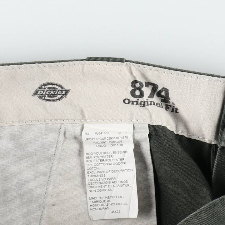 Dickies 874 Original Fit Work Pants, Men's, Size W35 polyester Khaki type Vintage Second Hand