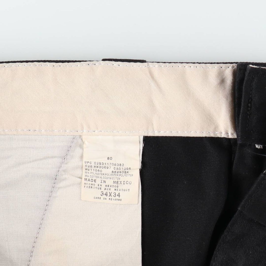 Dickies Men's Work Pants, Size W35 polyester black type Vintage Second Hand