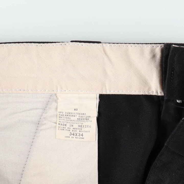 Dickies Men's Work Pants, Size W35 polyester black type Vintage Second Hand