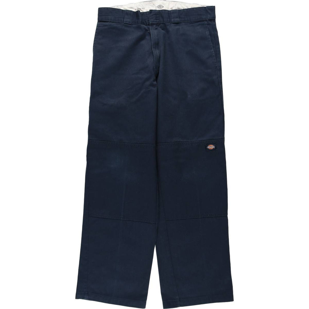 Dickies Loose Fit Double Knee Work Pants Men's W34 polyester navy blue type Vintage Second Hand