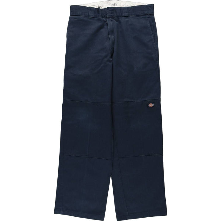 Dickies Loose Fit Double Knee Work Pants Men's W34 polyester navy blue type Vintage Second Hand