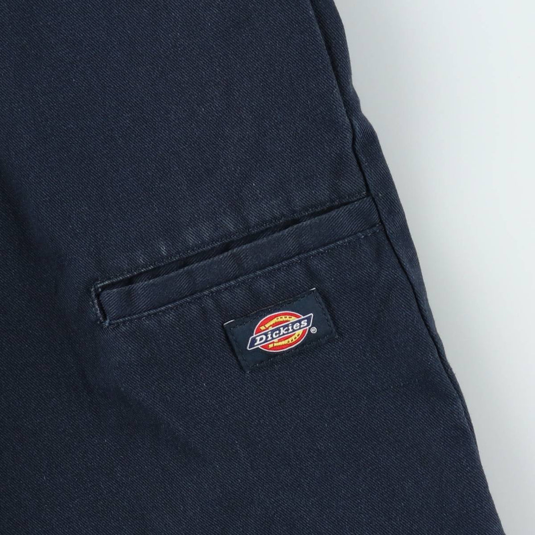 Dickies Loose Fit Double Knee Work Pants Men's W34 polyester navy blue type Vintage Second Hand