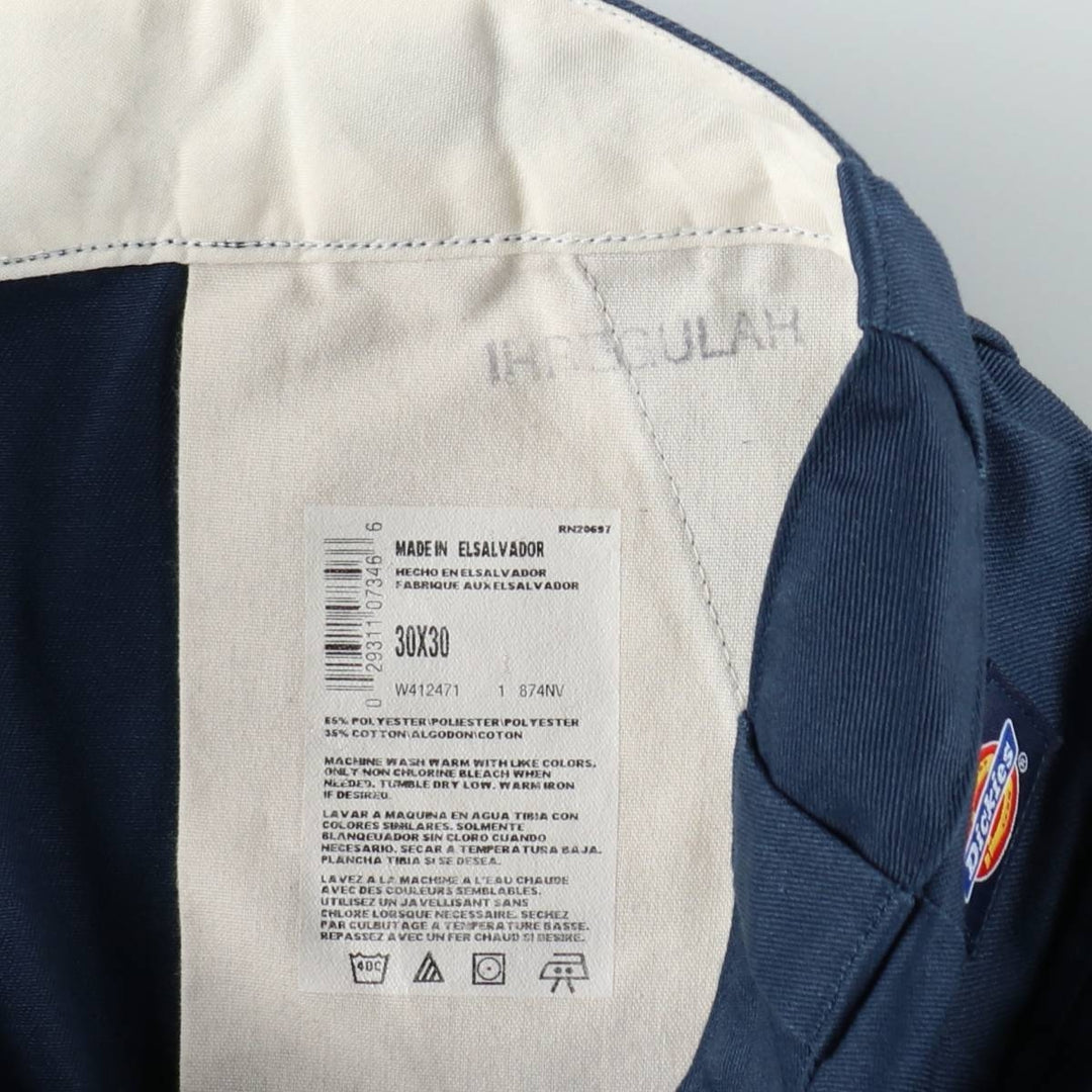 Dickies Work Pants Men's W30 equivalent polyester Navy blue Vintage Second Hand