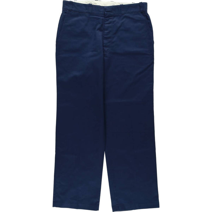 80s-90'S Sears Prema-Prest Work Pants, Made in USA, Men's W35 (approx.), Vintage polyester navy blue type Vintage Second Hand