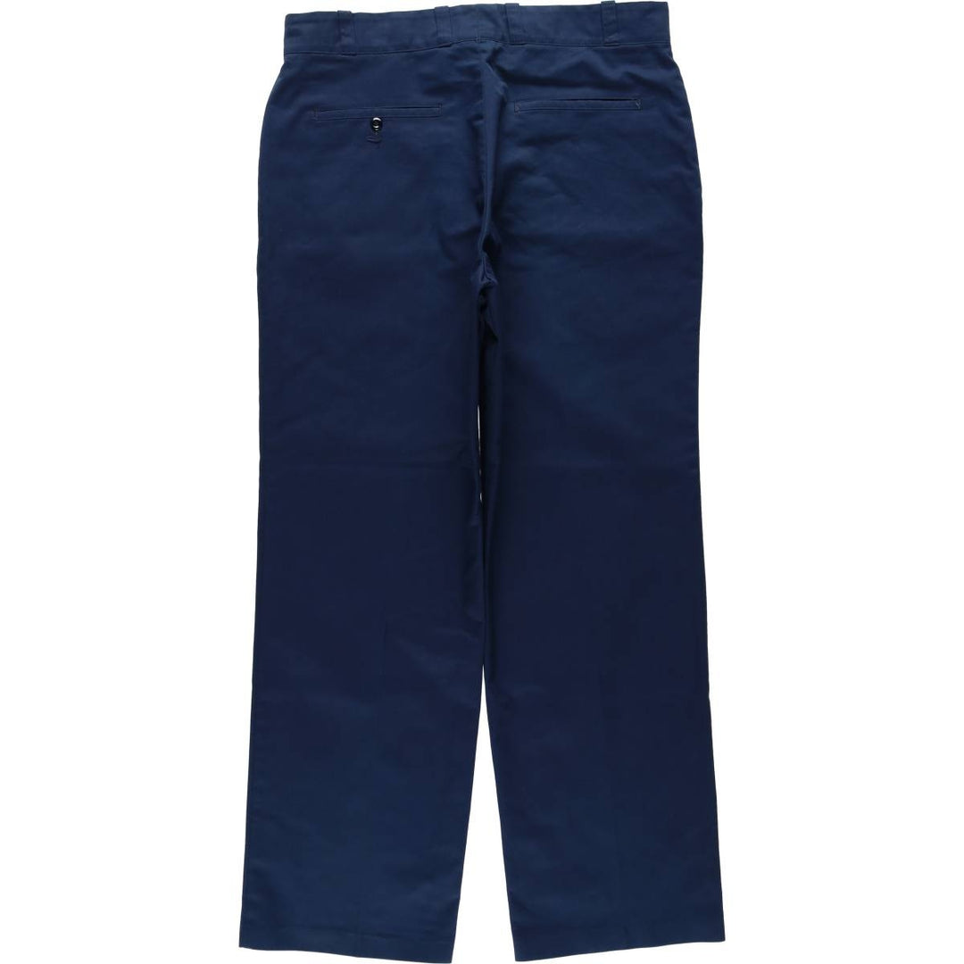 80s-90'S Sears Prema-Prest Work Pants, Made in USA, Men's W35 (approx.), Vintage polyester navy blue type Vintage Second Hand
