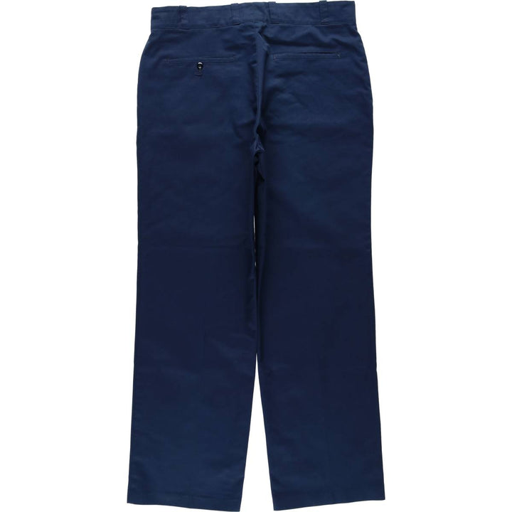 80s-90'S Sears Prema-Prest Work Pants, Made in USA, Men's W35 (approx.), Vintage polyester navy blue type Vintage Second Hand