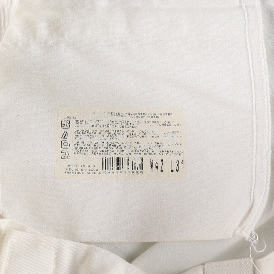 1990'S Dickies work pants, made in USA, men's size W39 equivalent, vintage. polyester white type Vintage Second Hand