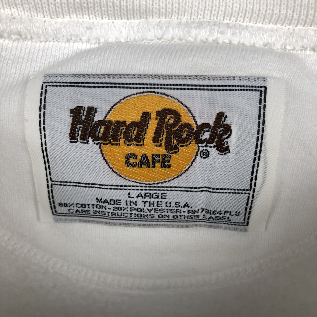HARD ROCK CAFE Advertising Sweatshirt, Made in USA, Men's Size L cotton white type Vintage Second Hand