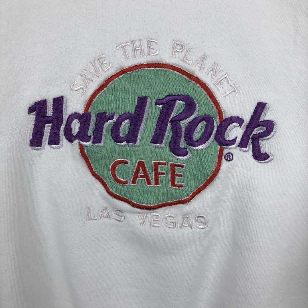 HARD ROCK CAFE Advertising Sweatshirt, Made in USA, Men's Size L cotton white type Vintage Second Hand