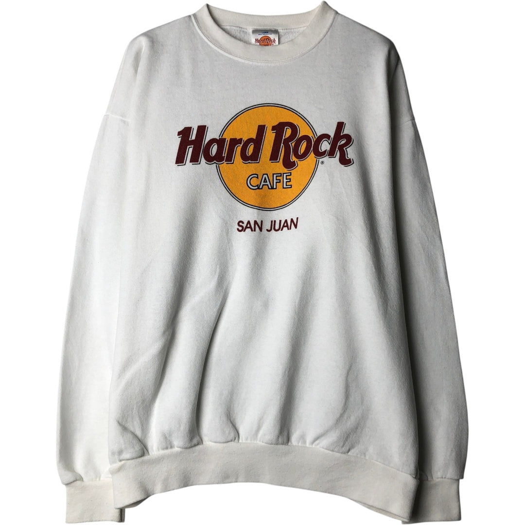 HARD ROCK CAFE Advertising Sweatshirt, Made in USA, Men's Size L cotton white type Vintage Second Hand