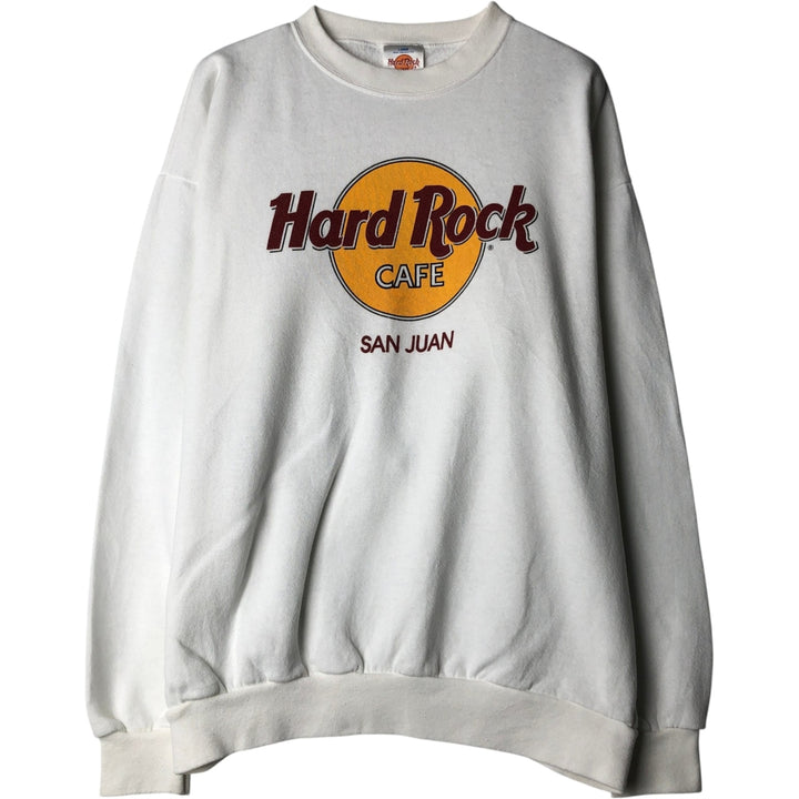 HARD ROCK CAFE Advertising Sweatshirt, Made in USA, Men's Size L cotton white type Vintage Second Hand
