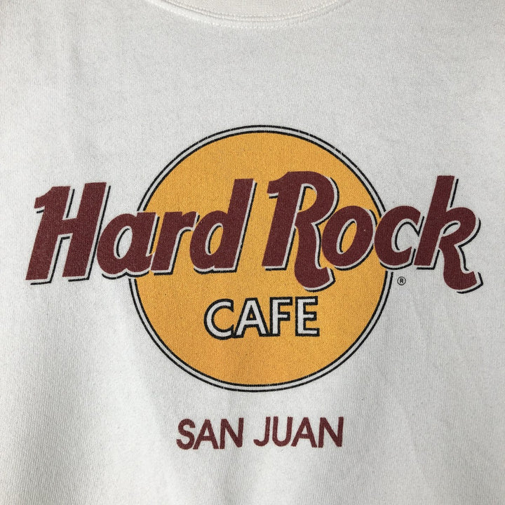 HARD ROCK CAFE Advertising Sweatshirt, Made in USA, Men's Size L cotton white type Vintage Second Hand
