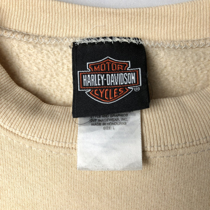 Harley-Davidson Advertising Sweatshirt, Men's L size cotton yellow type Vintage Second Hand