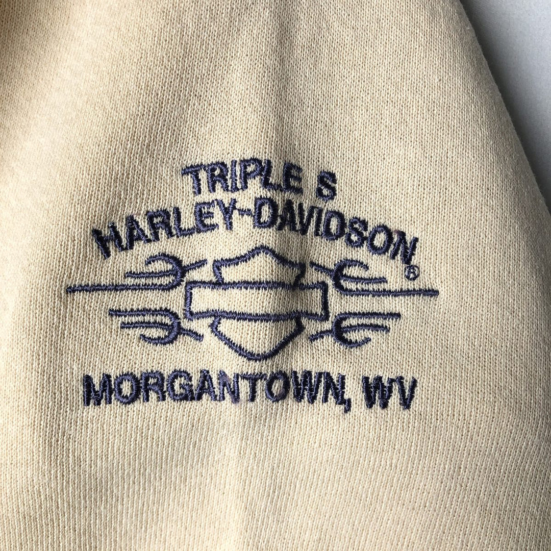 Harley-Davidson Advertising Sweatshirt, Men's L size cotton yellow type Vintage Second Hand