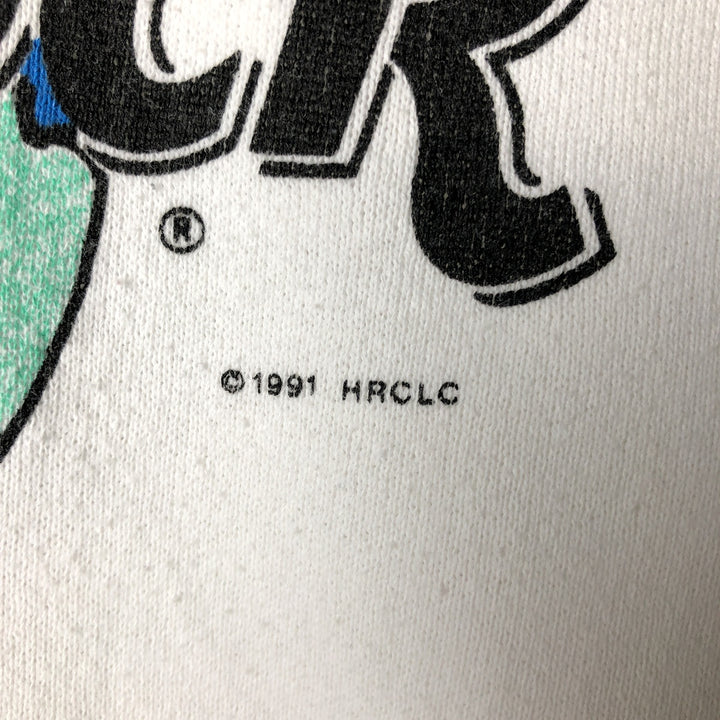 90'S Hard Rock Cafe Advertising Sweatshirt, Made in USA, Men's Size L (approx.), Vintage cotton white type Vintage Second Hand